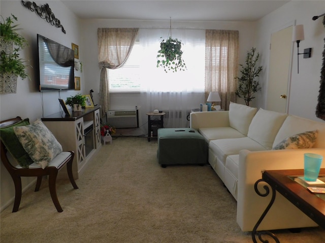 1879 Crompond Rd Unit # D15, Peekskill, NY 10566 - living room featuring a wall mounted AC and light carpet