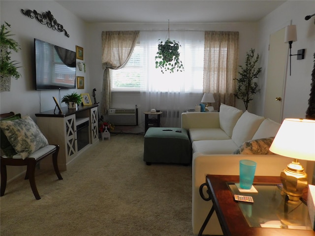 1879 Crompond Rd Unit # D15, Peekskill, NY 10566 - living area featuring a wall mounted air conditioner and light colored carpet