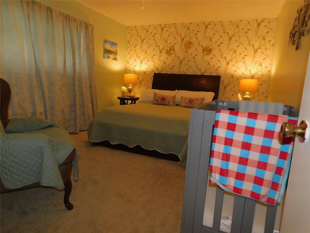 1879 Crompond Rd Unit # D15, Peekskill, NY 10566 - bedroom with wallpapered walls and carpet floors