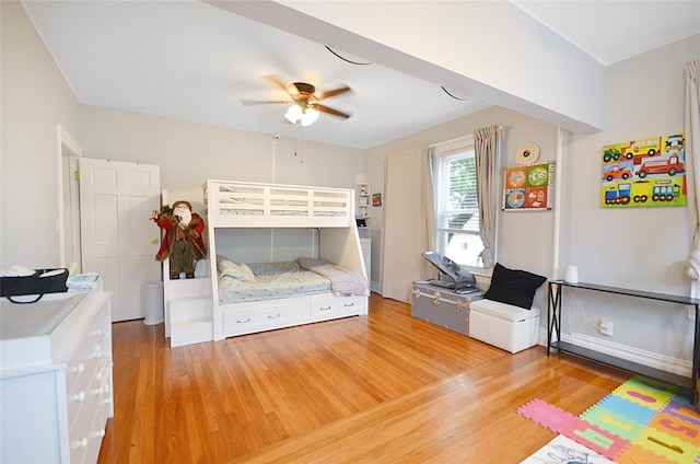 3070 Lasalle Ave, Bronx, NY 10461 - bedroom with light wood-style floors and a ceiling fan