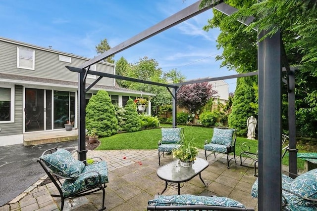 2209 Post St, East Meadow, NY 11554 - view of patio / terrace featuring a pergola