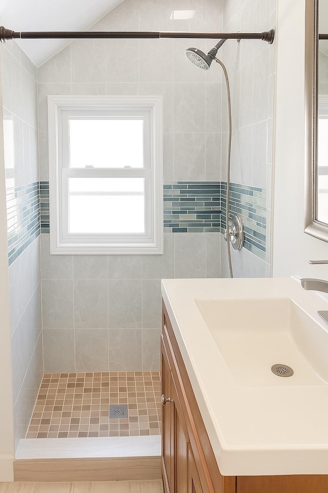 26 Sherman Rd, Farmingdale, NY 11735 - bathroom with a tile shower and vanity