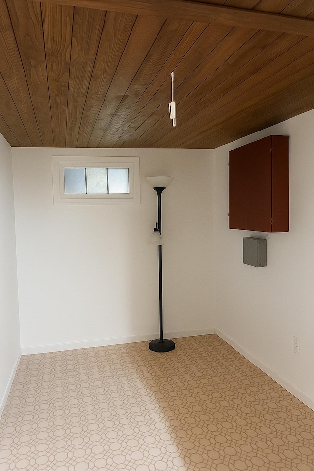 26 Sherman Rd, Farmingdale, NY 11735 - below grade area with wood ceiling and baseboards