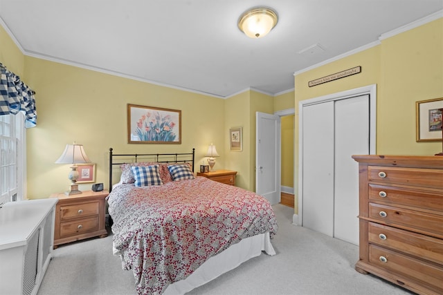 10 Wiltshire St, Bronxville, NY 10708 - bedroom featuring light colored carpet, ornamental molding, and a closet