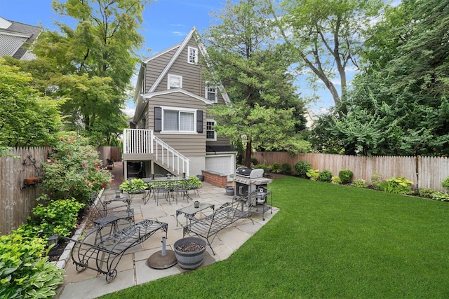 10 Wiltshire St, Bronxville, NY 10708 - fenced backyard featuring a patio area