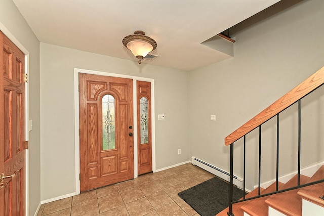 36 Dawes Ave, Syosset, NY 11791 - tiled foyer featuring baseboards and baseboard heating