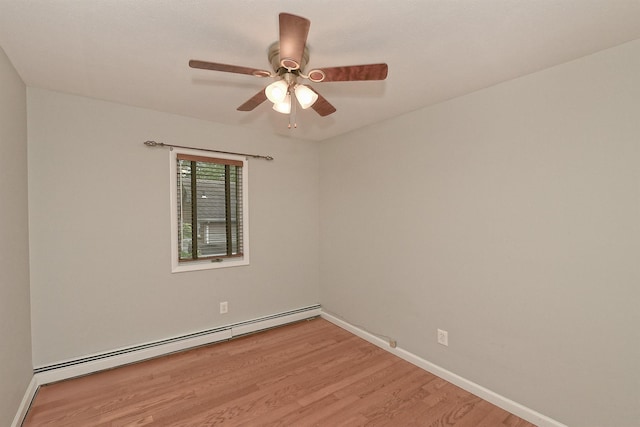 36 Dawes Ave, Syosset, NY 11791 - unfurnished room featuring baseboard heating, light wood-style flooring, and a ceiling fan