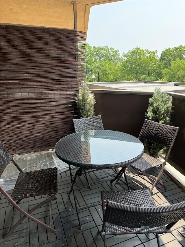 18-05 215th St Unit 2G, Bayside, NY 11360 - balcony with outdoor dining space