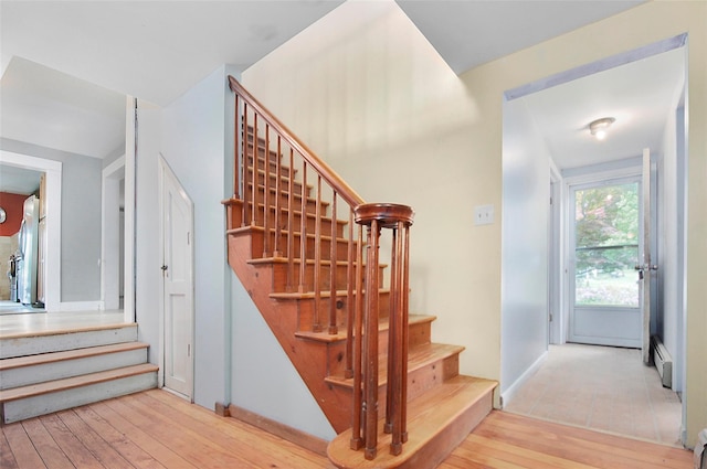 28 Gobblers Knob Rd, Pawling, NY 12564 - stairs featuring hardwood / wood-style floors and a baseboard radiator