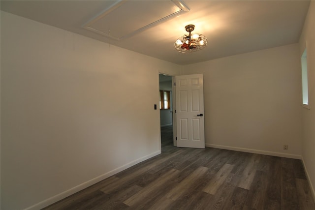 191 Sylvan Lake Rd Unit 1, Hopewell Junction, NY 12533 - unfurnished room featuring attic access and dark wood-type flooring
