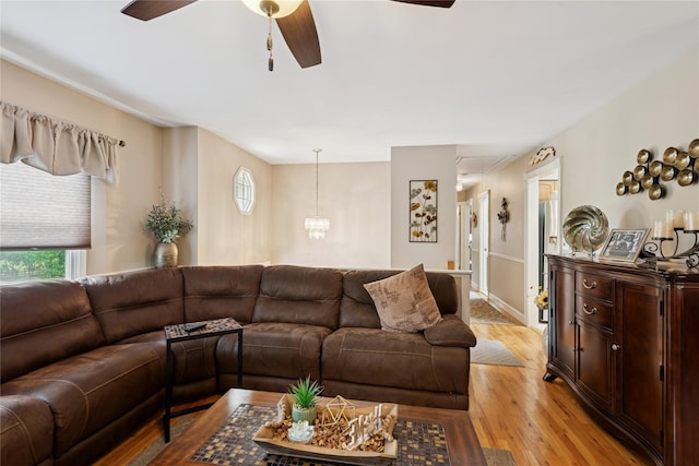 40 Dillmont Dr, Smithtown, NY 11787 - living room with ceiling fan and light wood finished floors