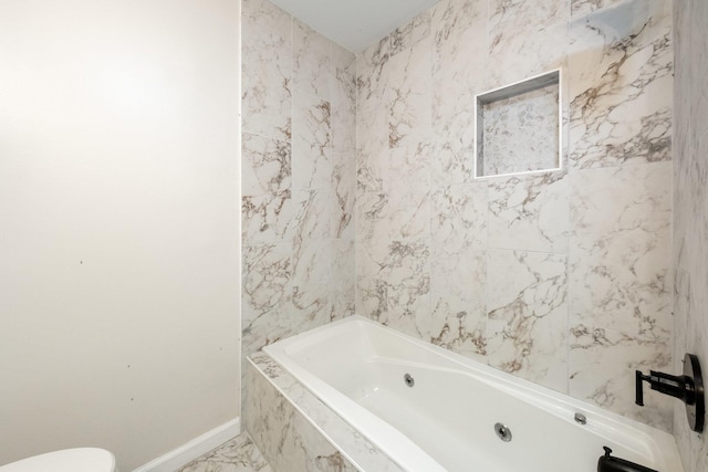 68 Henmond Blvd, Poughkeepsie, NY 12603 - bathroom with a tub with jets and marble finish flooring