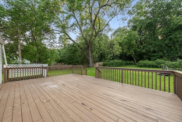 68 Henmond Blvd, Poughkeepsie, NY 12603 - wooden terrace with a yard and view of wooded area