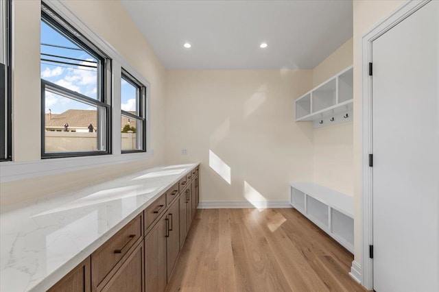 4 Haven Ln, Old Bethpage, NY 11804 - mudroom with light wood-type flooring and recessed lighting