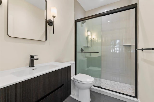 4 Haven Ln, Old Bethpage, NY 11804 - full bath featuring a stall shower, vanity, and tile patterned flooring