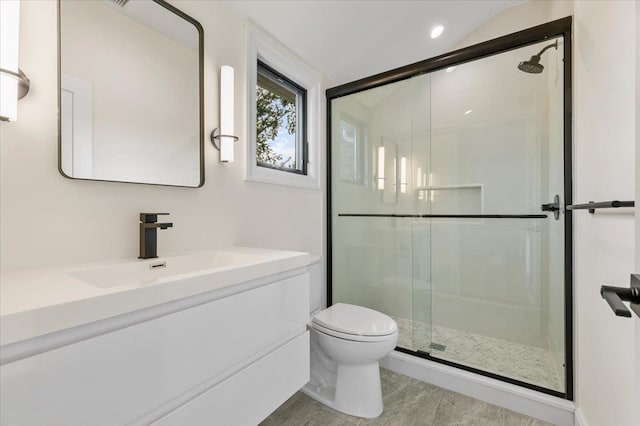 4 Haven Ln, Old Bethpage, NY 11804 - full bathroom featuring a stall shower and vanity