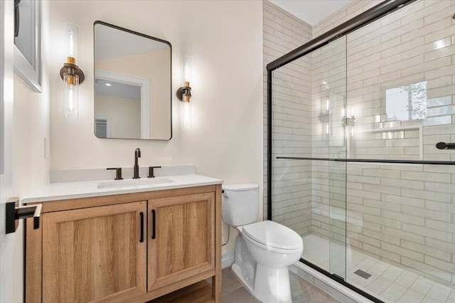 4 Haven Ln, Old Bethpage, NY 11804 - bathroom featuring vanity, a shower stall, and tile patterned floors
