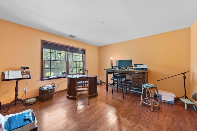 2706 Sound Ave, Calverton, NY 11933 - office area featuring wood finished floors and baseboards