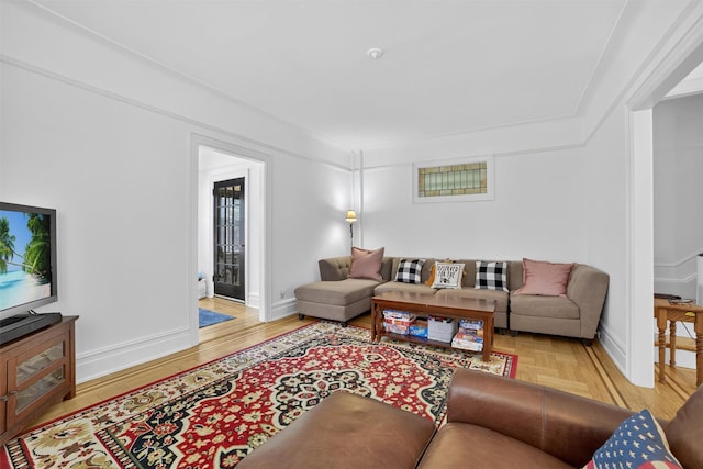 131 E 238th St, Bronx, NY 10470 - living area featuring baseboards and wood finished floors