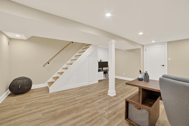 131 E 238th St, Bronx, NY 10470 - office area featuring light wood-style flooring and recessed lighting