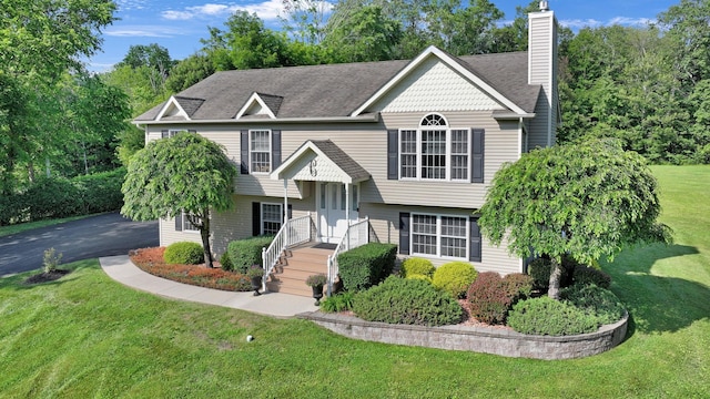 450 Mt Orange Rd, Middletown, NY 10940 - split foyer home featuring a chimney and a front yard