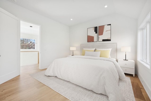 10 Broadwood Ct, Wainscott, NY 11975 - bedroom featuring wood finished floors, recessed lighting, and vaulted ceiling