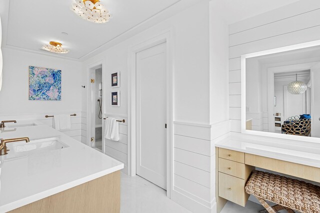 801 Montauk Hwy, Westhampton Beach, NY 11978 - full bath with vanity and wainscoting