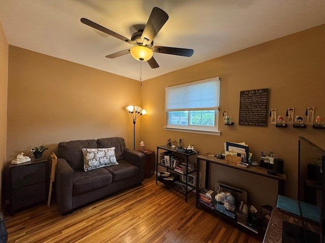 20 Bayberry Rd, Ronkonkoma, NY 11779 - living area with wood finished floors and ceiling fan