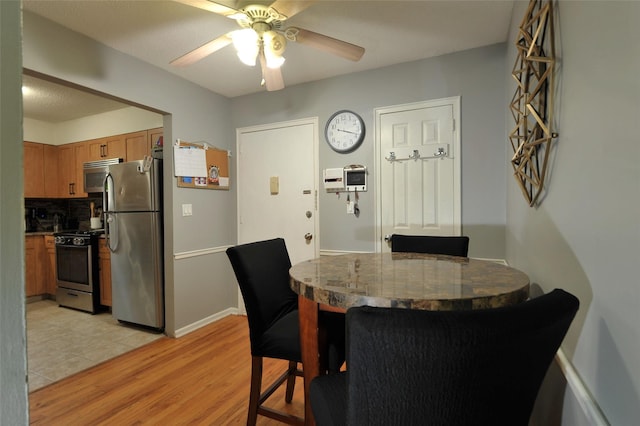 129-1 S Highland Ave Unit B6, Ossining, NY 10562 - dining room featuring ceiling fan and light wood-style flooring