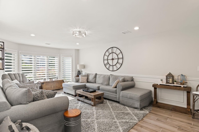 62 Hamlet Dr, Commack, NY 11725 - living room featuring wood finished floors and recessed lighting