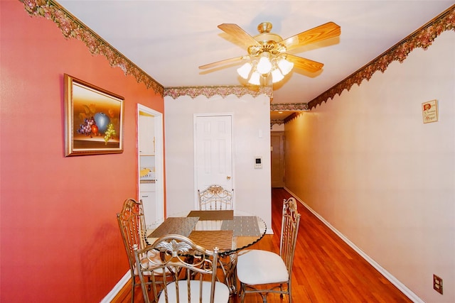 770 Bronx River Rd Unit A53, Bronxville, NY 10708 - dining area with a ceiling fan and wood finished floors