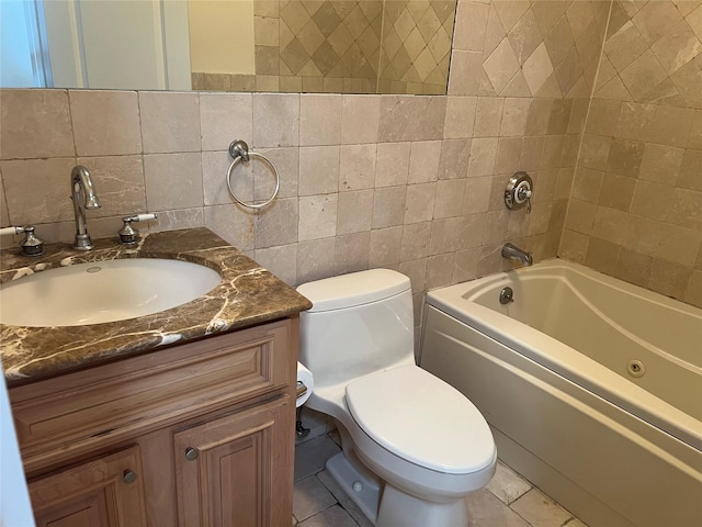 600 Clarence Ave Unit 2H, Bronx, NY 10465 - full bathroom featuring tile walls, vanity, shower / tub combination, and tile patterned floors