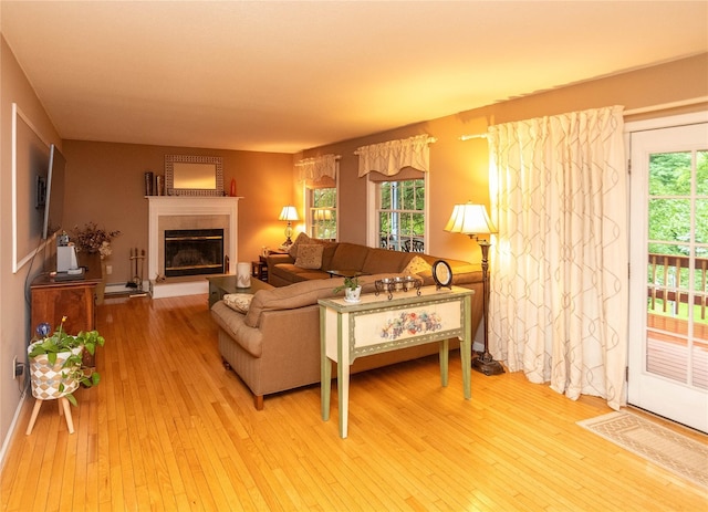 25 Briarwood Dr, Wappingers Falls, NY 12590 - living area with light wood finished floors and a glass covered fireplace