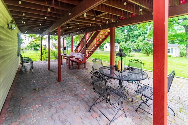 25 Briarwood Dr, Wappingers Falls, NY 12590 - view of patio with stairway and outdoor dining space