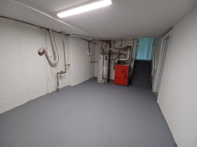 14 Laddie Rd, Middletown, NY 10941 - finished basement with gas water heater, stairs, and heating unit