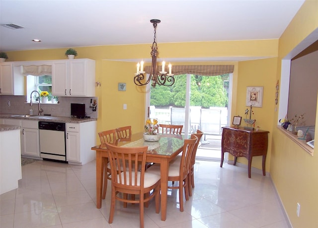8 Long House Way, Commack, NY 11725 - dining room featuring a chandelier, light tile patterned floors, and recessed lighting