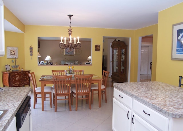 8 Long House Way, Commack, NY 11725 - dining space with a chandelier and light tile patterned floors