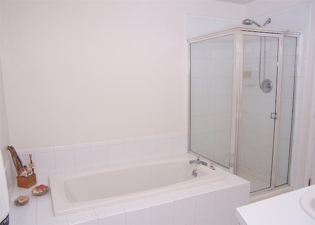 8 Long House Way, Commack, NY 11725 - bathroom featuring a shower stall, a bath, and vanity