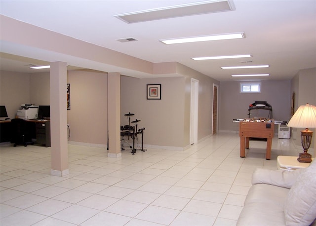 8 Long House Way, Commack, NY 11725 - living area featuring an office area and light tile patterned flooring