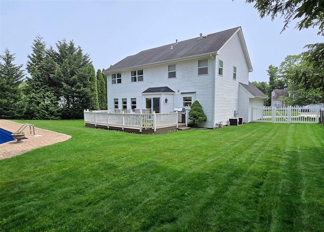 8 Long House Way, Commack, NY 11725 - back of property featuring a wooden deck