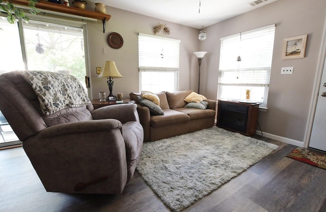 310 Fairview Cir, Middle Island, NY 11953 - living room featuring plenty of natural light and wood finished floors
