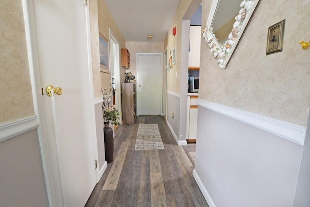 310 Fairview Cir, Middle Island, NY 11953 - hall with dark wood-style flooring
