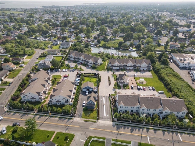 105 Captain S Way, Copiague, NY 11726 - aerial view of residential area featuring a large body of water