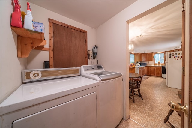 442 Main St, Grahamsville, NY 12740 - laundry room with washer and dryer and light flooring