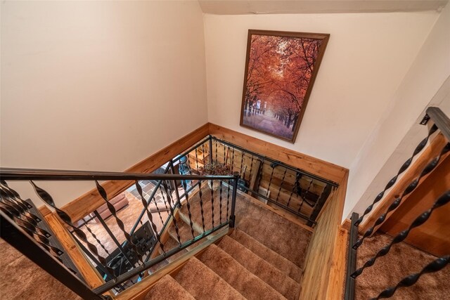 442 Main St, Grahamsville, NY 12740 - stairway featuring carpet floors