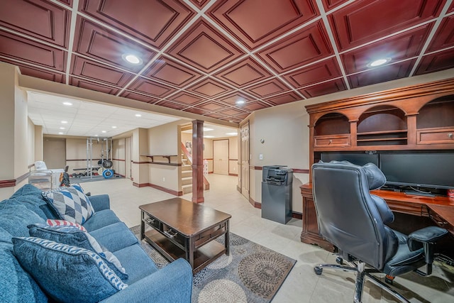 23 Antona Blvd, Centereach, NY 11720 - home office featuring recessed lighting and baseboards