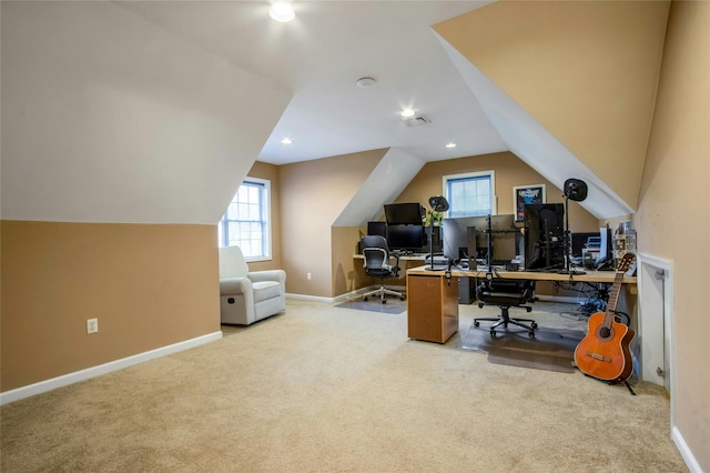 32 Gellatly Dr, Wappingers Falls, NY 12590 - carpeted office space with vaulted ceiling and recessed lighting