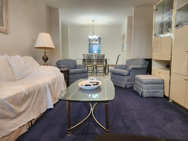 2251 Plumb 1st St Unit 6B, Brooklyn, NY 11229 - carpeted living room with a chandelier