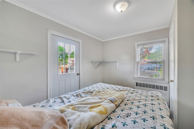189 Stanton Blvd, Uniondale, NY 11553 - bedroom featuring radiator heating unit and ornamental molding