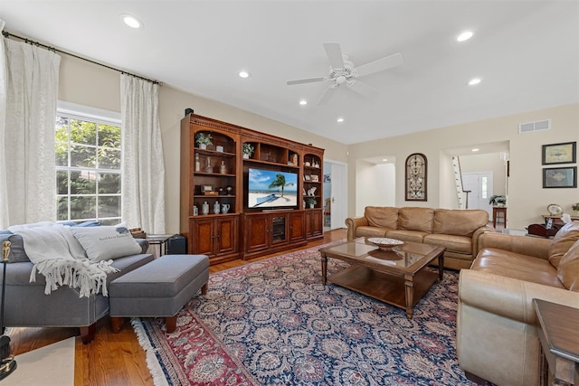 41 Carlton Dr, Mount Kisco, NY 10549 - living area with recessed lighting, ceiling fan, and wood finished floors